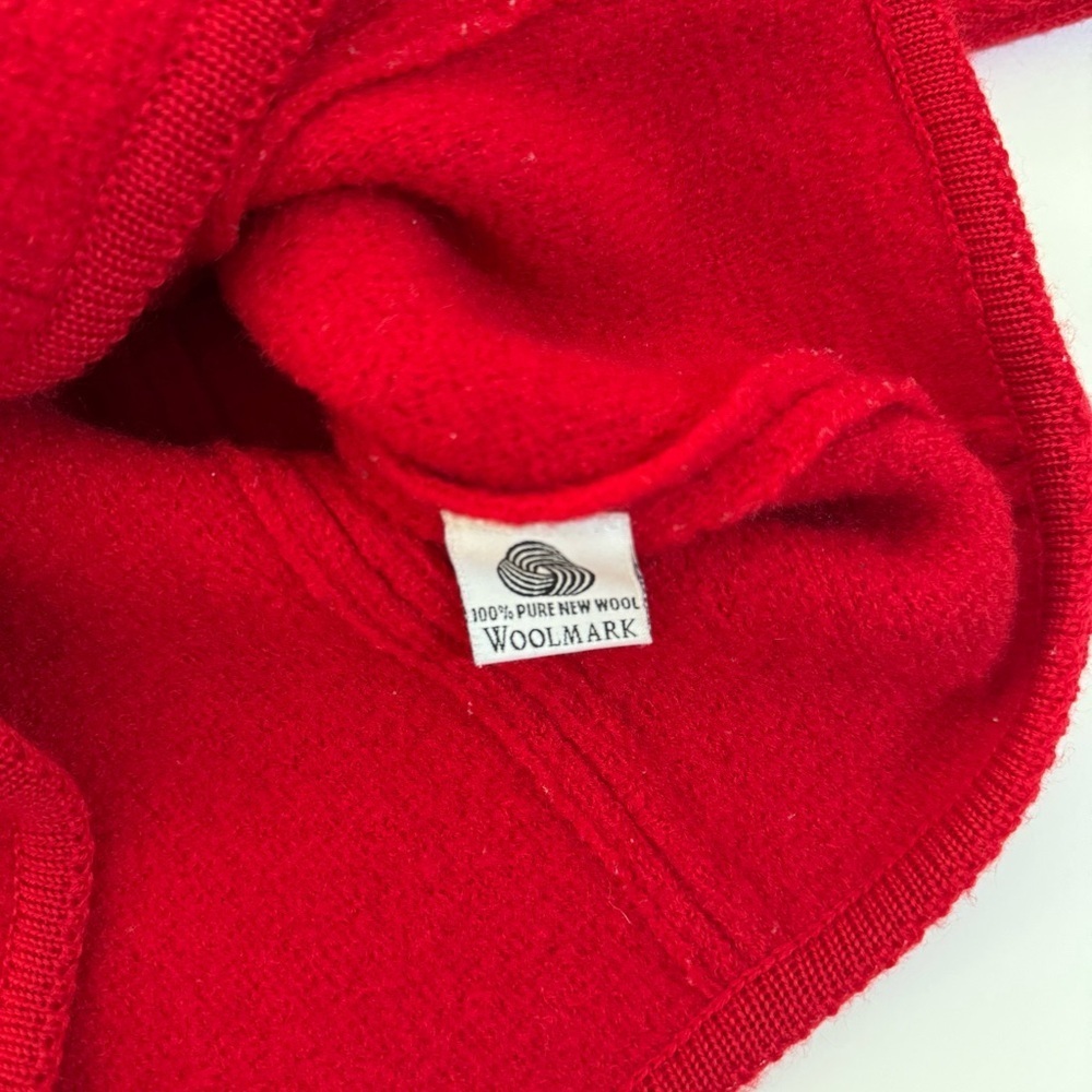 Vintage Pendleton red wool cardigan sweater jacket woman M petite embroidery - Picture 7 of 12